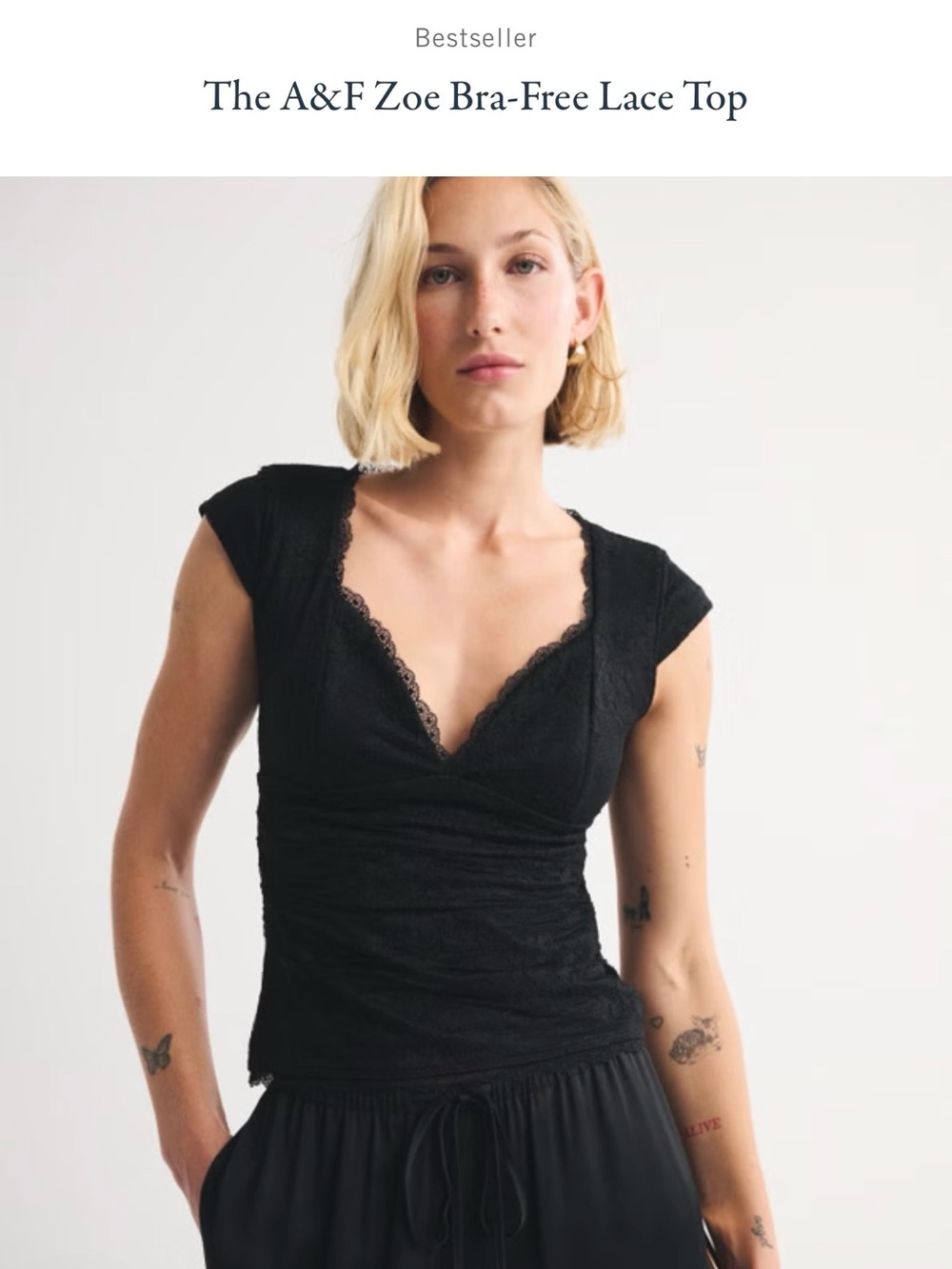 NWOT Abercrombie & Fitch Zoe Lace Bandeau Top — Black